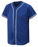 CUTHBERT Solid Baseball Jersey Shirt for Men and Women, Plain Short Sleeves Button Down T-Shirt(Blue L)
