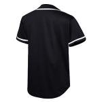 EALER BJ80 Series Mens Baseball Jersey Button Down Shirts Short Sleeve Hipster Hip Hop Sports Uniforms Black