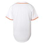 MESOSPERO Blank Jersey Plain Hipster Hip Hop for Men Button-Down Baseball Jersey Short Sleeve Shirt White Black Red Grey S-3XL (White Orange, Medium)