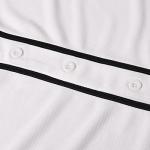 NJKA Blank Plain Hip Hop Hipster Button Down Baseball Jersey, Short Sleeve Active T Shirts (White, X-Large)