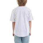 Mowbeat Boys Baseball Jersey Stripe Kids Girls Hip Hop T Shirts Short Sleeve Button Down Sport Jersey Shirt