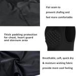 Topeter Baseball Chest Protector Shirt Youth, Heart Guard Softball Undershirts for Boys & Girls White YXL