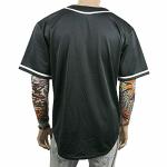 Pullonsy Mens Solid Plain Black Baseball Jersey Shirts Tops Button Up,Red Stripe Plain,Size S