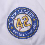 Men's Black Legend Baseball Jersey Number 42 Vintage Embroidered Retro Button Down Shirts (White,XX-Large)