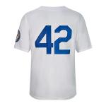 Men's Black Legend Baseball Jersey Number 42 Vintage Embroidered Retro Button Down Shirts (White,XX-Large)