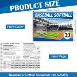 Chiisong 2 Pcs Side by Side Baseball Scorebook 11.5x16 30 Game Softball Scorebook Score Keeping Book Baseball Stats Book Individual Player Stats Batting Average Chart for Score Keeper Coach (Classic)