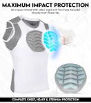 Exxact Sports Youth Baseball Chest Protector, Padded Sternum Heart Guard Shirt, Softball Chest Protector Girls Youth (White, YM)