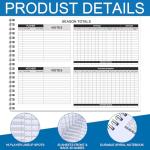 Chiisong 2 Pcs Side by Side Baseball Scorebook 11.5x16 30 Game Softball Scorebook Score Keeping Book Baseball Stats Book Individual Player Stats Batting Average Chart for Score Keeper Coach (Classic)