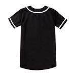 EALER BJW80 Womens Button Down Baseball Jersey, Blank Softball Team Uniform, Hip Hop Hipster Plain Tshirts Short Sleeve Active Tee Shirts Black