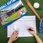 Chiisong 2 Pcs Side by Side Baseball Scorebook 11.5x16 30 Game Softball Scorebook Score Keeping Book Baseball Stats Book Individual Player Stats Batting Average Chart for Score Keeper Coach (Classic)