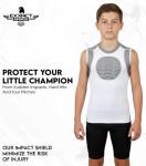Exxact Sports Youth Baseball Chest Protector, Padded Sternum Heart Guard Shirt, Softball Chest Protector Girls Youth (White, YM)