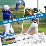 Chiisong 2 Pcs Side by Side Baseball Scorebook 11.5x16 30 Game Softball Scorebook Score Keeping Book Baseball Stats Book Individual Player Stats Batting Average Chart for Score Keeper Coach (Classic)