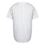 Blank Plain Hip Hop Hipster Baseball Jersey Button Down Shirts Sports Uniforms Men Women Jersey (White-Stripe, XX-Large)