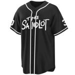 Tocament The Sandlot Baseball Jersey,Benny 'The Jet' Rodriguez #30 Button Down Short Sleeve,90s Classic Men Legend Jerseys (Black,X-Large)