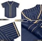 KXK Pinstripe Baseball Jersey for Men Women,Blank Button Down Baseball Shirt Team Sports Uniform