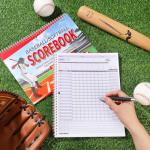 Maitys 2 Pcs Side by Side Baseball Scorebook 11 x 8.5 Inches Softball Score Keeping Book 25 Games Scorebook with Pitch Count Individual Player Stats Batting Average Chart for Coaches Sporting Goods
