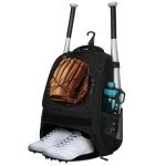 LARIPOP Youth Baseball Bat Backpack with Fence Hook, Separate Shoe Compartment, Waterproof Storage Bag for Bats, Helmet, Gloves, Cleats, Ideal for Baseball, Softball & T-Ball Players