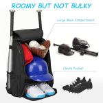 LARIPOP Youth Baseball Bat Backpack with Fence Hook, Separate Shoe Compartment, Waterproof Storage Bag for Bats, Helmet, Gloves, Cleats, Ideal for Baseball, Softball & T-Ball Players