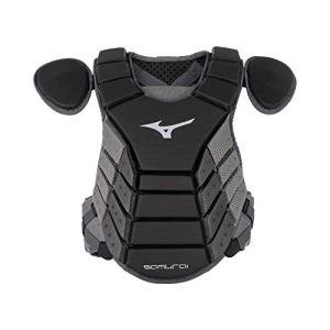 Mizuno Samurai Baseball Chest Protector 15", BLACK-GREY