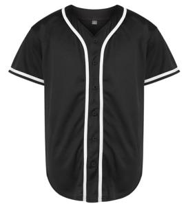 QTWW INC Mens Baseball Jersey Button Down Blank Solid Color Short Sleeve Shirts Hipster Hip Hop Active Team Sports Uniforms,Black,XXXL