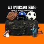 TUGUAN Large Baseball Softball Duffle Bag, 3 in 1 Baseball Equipment Duffel Backpack for Adult Youth, 65L Bat Bag with Shoes Compartment - 2 Bat Sleeves Fence Hook Hidden Dual Straps, Camo