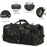 TUGUAN Large Baseball Softball Duffle Bag, 3 in 1 Baseball Equipment Duffel Backpack for Adult Youth, 65L Bat Bag with Shoes Compartment - 2 Bat Sleeves Fence Hook Hidden Dual Straps, Camo