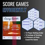 Covey Sports Premium Baseball Scorebook with Oversized 14x11 Pages - Season-Long Softball Score Keeping Book for 50 Games - 15-Player Lineup with Pitch Count Tracker and Stats Tracking