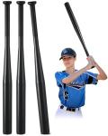 Simgoing 3 Pcs Alloy Baseball Bat 28 Inch 35 oz One Hand Metal Training Bat for Home Car Self Defense Baseball Practice DIY Craft Truck Tire Checker