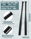 Simgoing 3 Pcs Alloy Baseball Bat 28 Inch 35 oz One Hand Metal Training Bat for Home Car Self Defense Baseball Practice DIY Craft Truck Tire Checker