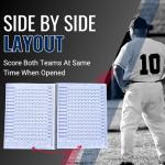 Covey Sports Premium Baseball Scorebook with Oversized 14x11 Pages - Season-Long Softball Score Keeping Book for 50 Games - 15-Player Lineup with Pitch Count Tracker and Stats Tracking