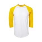 Soffe Classic Baseball Jersey, White/Gold, XX-Large