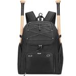Celvetch Baseball Backpack for Adult Large Capacity Softball Bat Bag with Shoe Compartment & Wet Pocket Baseball Bag with Fence Hook for 4 Bats & Equipment Sports Gym Backpack - Black