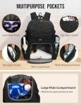 Celvetch Baseball Backpack for Adult Large Capacity Softball Bat Bag with Shoe Compartment & Wet Pocket Baseball Bag with Fence Hook for 4 Bats & Equipment Sports Gym Backpack - Black