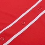 DEHANER Red Baseball Jersey for Men Women Boyfriend Girlfriend Hip Hop Button Down Up T-Shirts Outfits White Stripe-Red Jersey Size Small