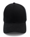 Baseball Cap Hat Men Women - Classic Adjustable Plain Blank, BLK