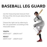Norespnea Batter's Leg Guard, Baseball Shin Guard, Batter's Baseball Softball Leg Guard for Youth and Adult -White(Youth)