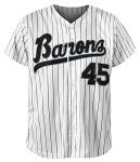 Tocament 90s Outfit for Men and Women,Barons #45 Unisex Hip Hop Clothes,Baseball Jersey Shirts for Party Baseball Gift White XL