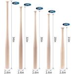 Vigitspo Professional Wood Baseball Bat 21-34 Inch，High-Density Maplewood for High Impact Resistance & Durability, Perfect for Baseball Training & Games(Brown, 30, Inches, -3)