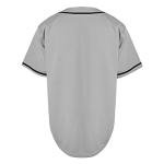 NJKA Blank Plain Hip Hop Hipster Button Down Baseball Jersey, Short Sleeve Active T Shirts (Grey, Large)
