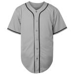 NJKA Blank Plain Hip Hop Hipster Button Down Baseball Jersey, Short Sleeve Active T Shirts (Grey, Large)