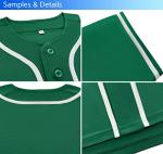 KXK Blank Baseball Jersey for Men Casual Button Down Shirts Short Sleeve Active Team Sports Uniform