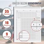 HIGHRAZON Baseball Softball Scorebook, 35 Games 9 Innings 8.5" x 11" Large Print, Score Keeping Book for Stats with Stickers, Baseball Softball Score Book for Scorekeeper, Coach, Family (Vertical)