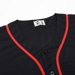 Pullonsy Black Blank Baseball Jersey for Men Women Adult 80s 90s 00s 10s Hip Hop Hipster Button Down T-Shirts Red Stripe-Black Jersey,Men Size Small