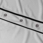 NJKA Blank Plain Hip Hop Hipster Button Down Baseball Jersey, Short Sleeve Active T Shirts (Grey, Large)