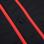 Pullonsy Black Blank Baseball Jersey for Men Women Adult 80s 90s 00s 10s Hip Hop Hipster Button Down T-Shirts Red Stripe-Black Jersey,Men Size Small