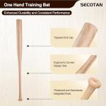 Secotan Wood Baseball Training Bat - Durable and Sturdy Wooden Bat - Ideal for Softball Hitting Practise - Versatile Design Bats (Clear Wood, 32 Inch)