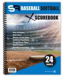 Score It Right Little Blue Baseball/Softball Scorebook – Premium Score Keeping Book – 16 Player - 24 Game Scorebook with Pitch Count, Individual Player Stats, Batting Average Chart - 9.25" x 12"