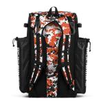 Boombah Superpack Bat Pack - Backpack Version (no wheels) - Holds up to 4 Bats - Digital Camo Black/Orange - For Baseball or Softball
