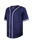 Rioofinx Mens Baseball Jersey Plain Button Down Short Sleeve Sports Uniforms Hipster Hip Hop Jersey(darkblue whiteribbon-XL)