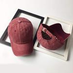 Unisex Vintage Washed Distressed Baseball Cap Twill Adjustable Dad Hat,C-burgundy,One Size